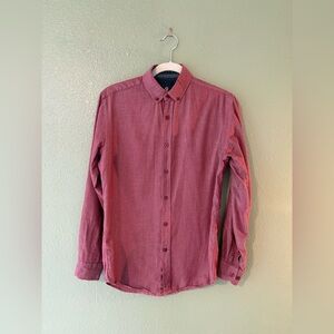 Men's Red Button-Up Shirt